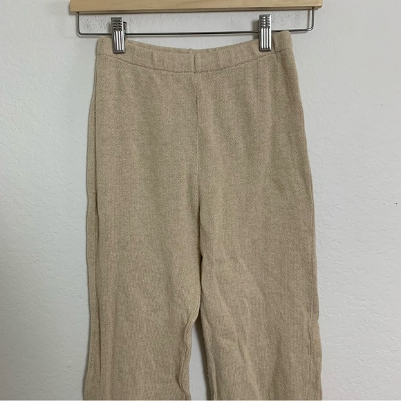 Indigo Luna Flare Leg 100% Organic Cotton Textured Pants Beige Womens XS Coastal - Picture 14 of 17